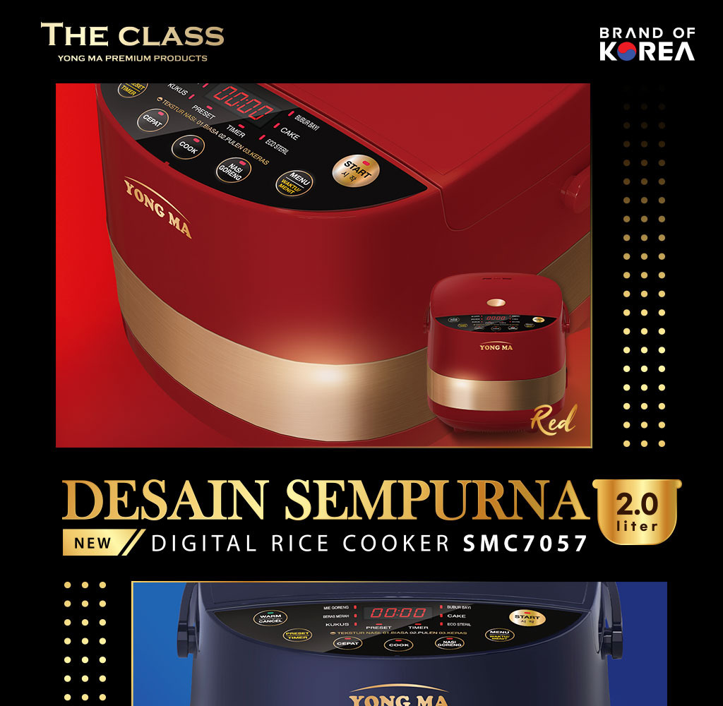 Yong Ma Digital Rice Cooker 3in1 2L - SMC 7057 | SMC7057 Merah
